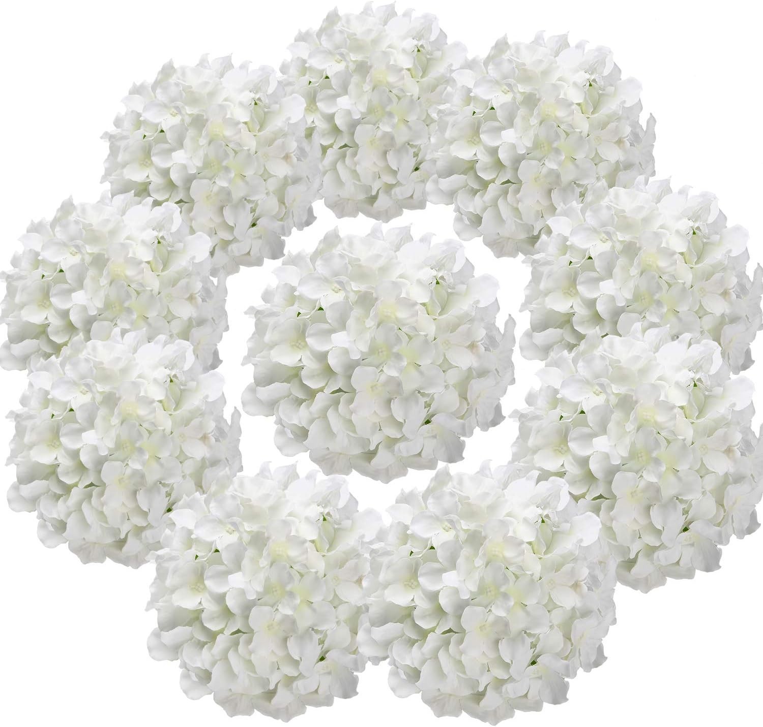 Versatile Silk Hydrangea Heads (10 Pack) – Perfect for Weddings & Events