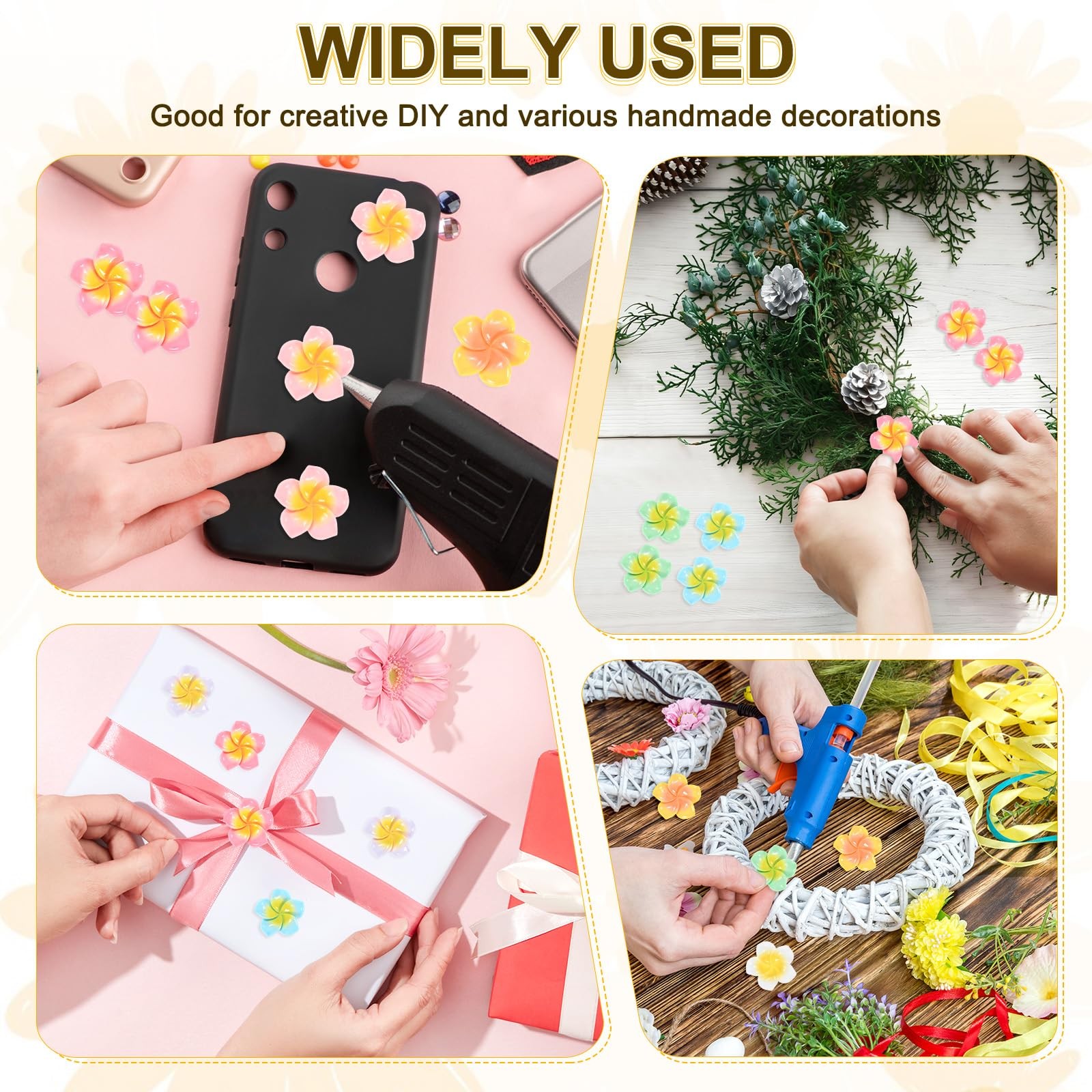 20-Pack Resin Flowers, 0.98inch/2.5cm Artificial Plumeria Flowers Flatback Mi…
