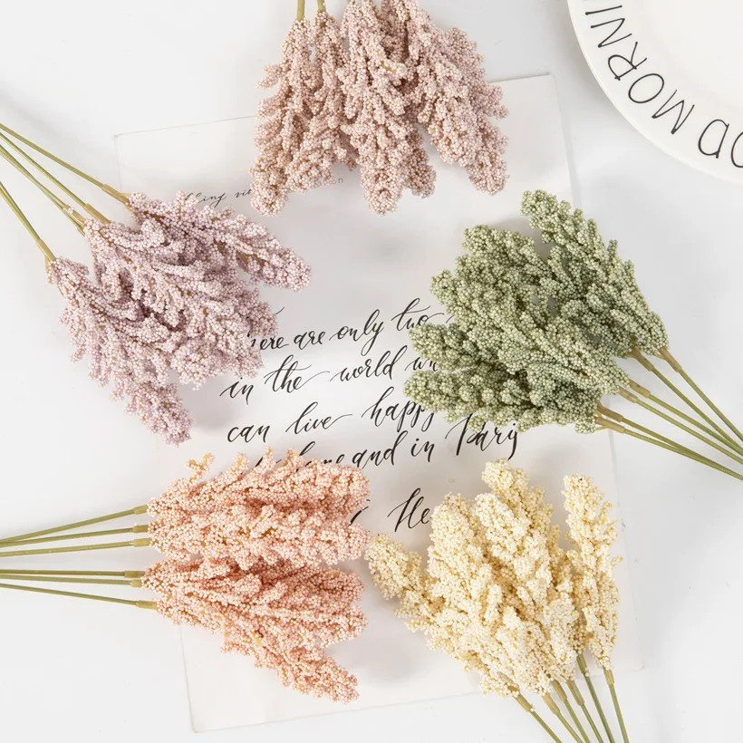 6 Pieces /Bundle PE Lavender Artificial Flower Wall Wholesale Plant Decoration B