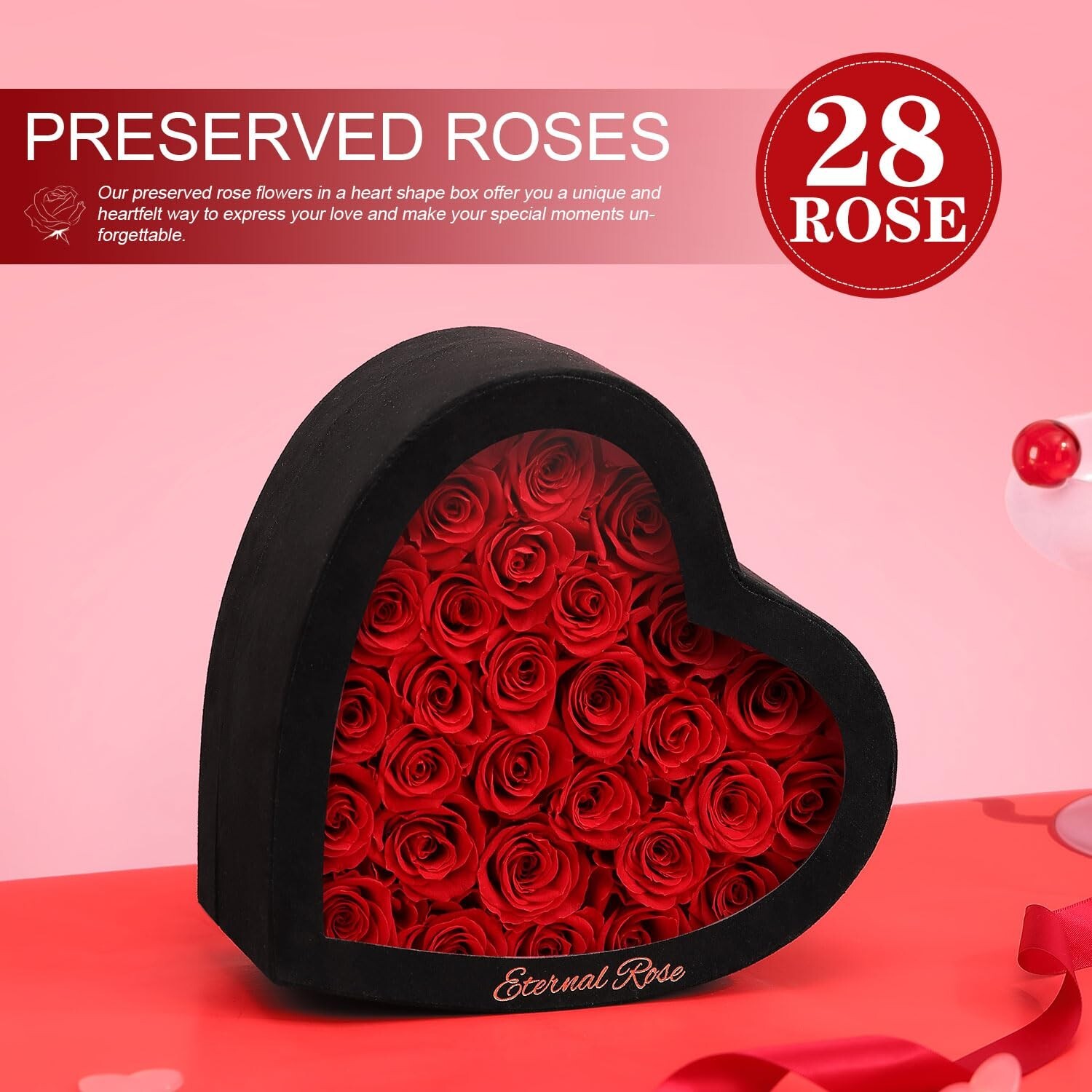 Valentines Day Roses Gifts for Her,Forever Preserved Flowers Roses in a Heart…
