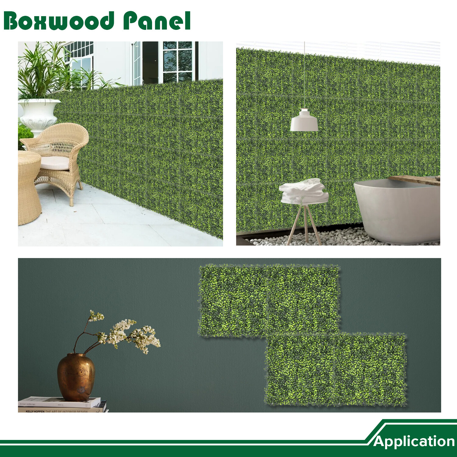 Artificial Boxwood Leaf with cover back Privacy Fence Screen Home Décor Hedge