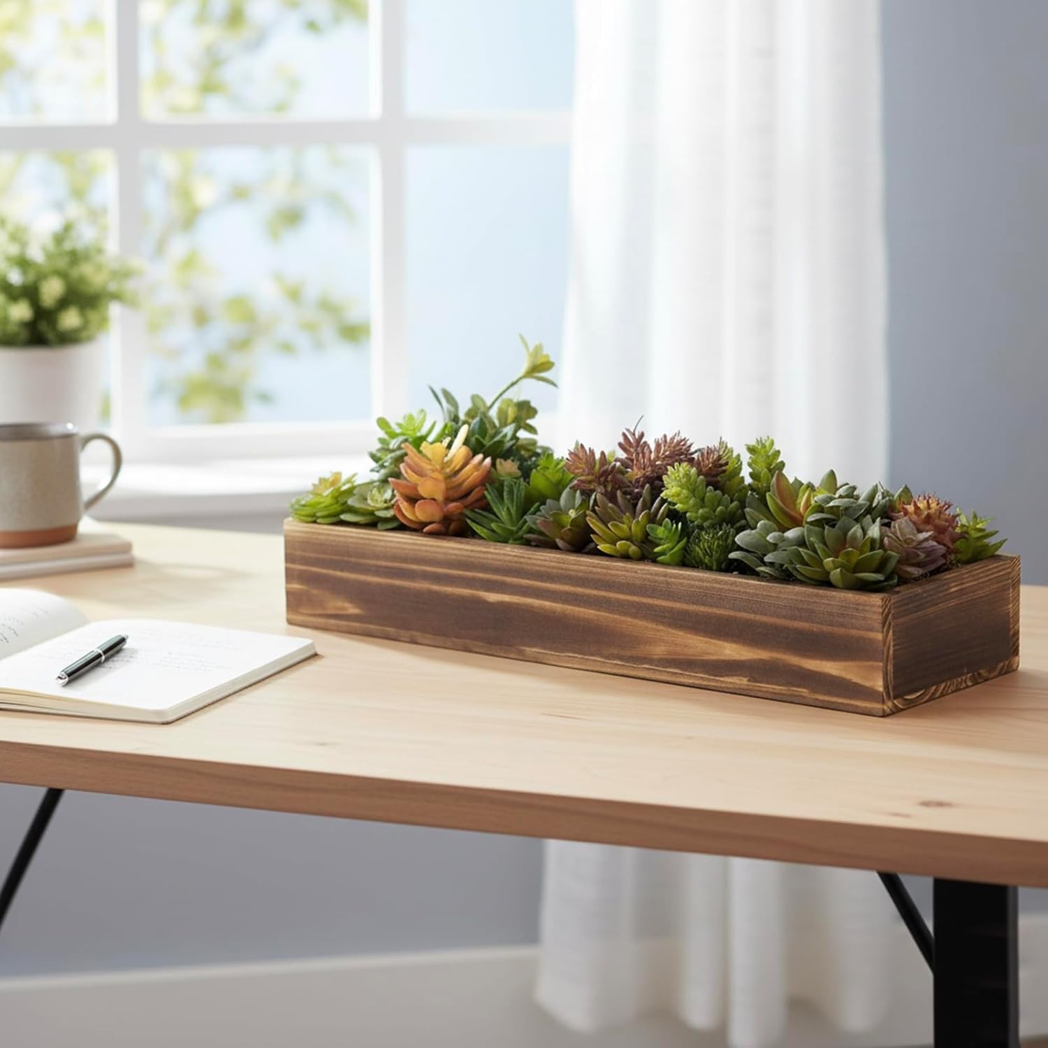 Artificial Succulent Centerpiece, 15.75 Inch Faux Succulents Arrangement Plants