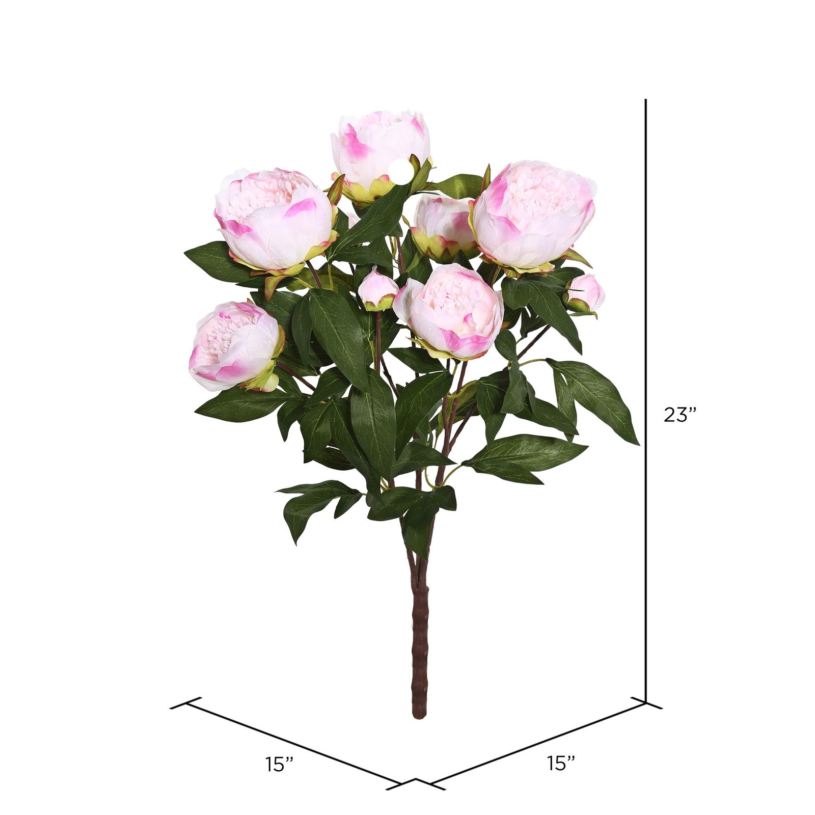 Vickerman 23” Contemporary Fabric Artificial Peony Bush in Cream/Pink