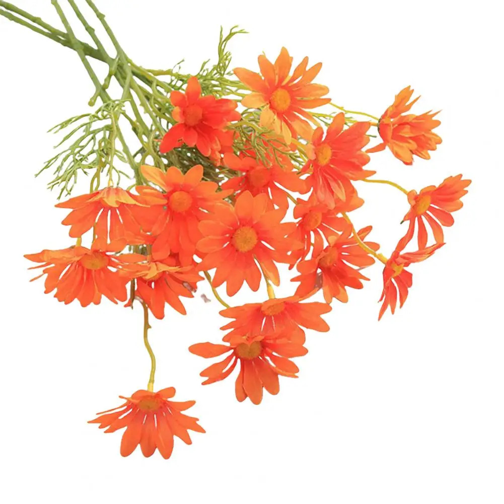 5 Heads Artificial Flower Fake Flower Decor UV Resistant Silk Colorful Handcraft