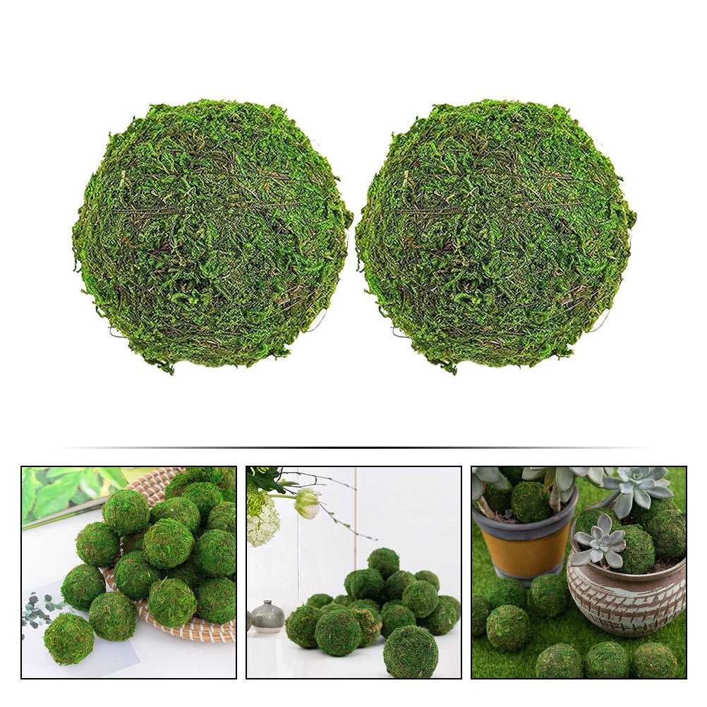 2 Pcs Vase Bowl Filler Faux Container Fillers Green Decorative Balls Grass
