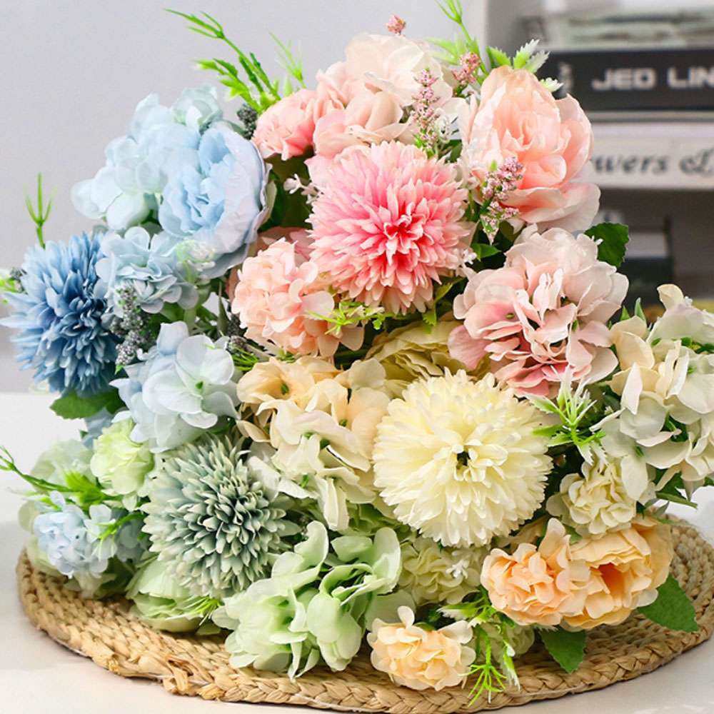 Silk Peony Artificial Fake Flowers Bunch Bouquet Home Wedding Party DIY Decor