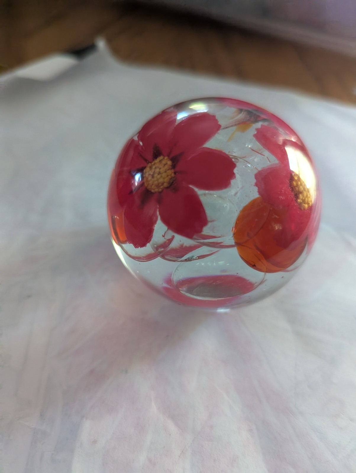 2 And 1/2- 2 And 1/2 In Round Flower Ball Handmade One Of A Kind