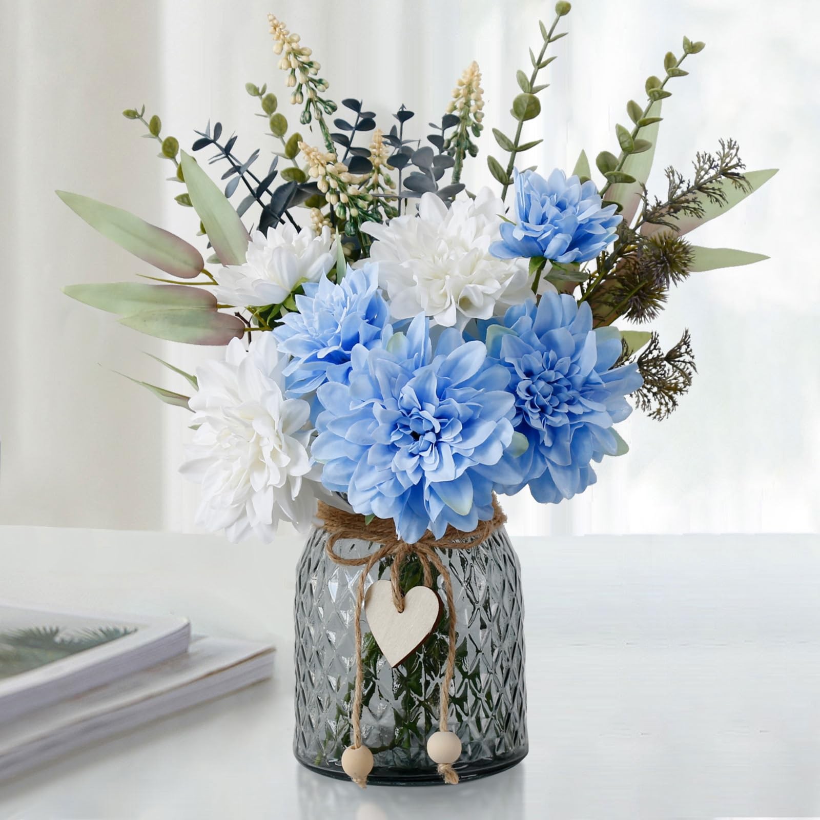 Fake Artificial Flower In Vase Table Centerpiece Dining Room Kitchen Decor