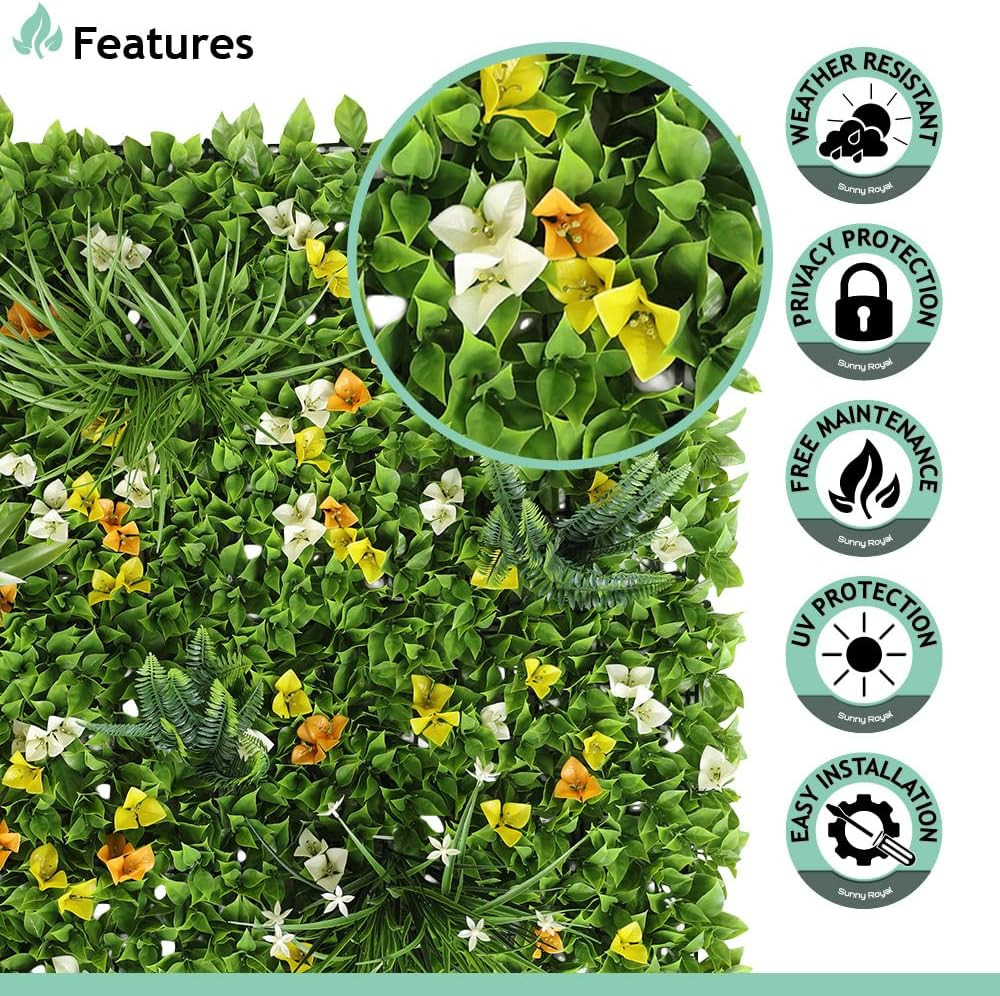 Artificial Boxwood Panel 3D Topiary Hedge Plant UV Protected Privacy Ivy Screen