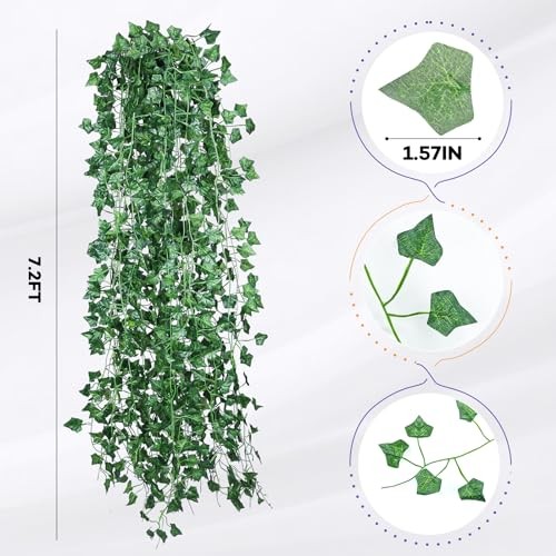 Fake Vines Pack 252 Feet Artificial Ivy Garland Vines for Bedroom Decor, 36