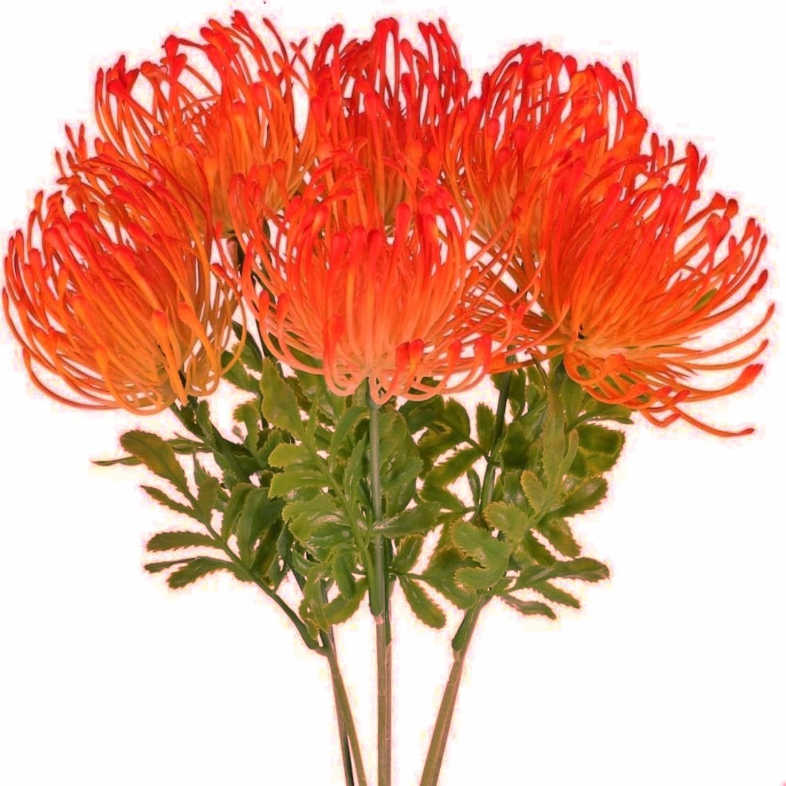 6 PCS Orange Tropical Flowers Artificial UV Resistant Fake Spider Mum Artific…