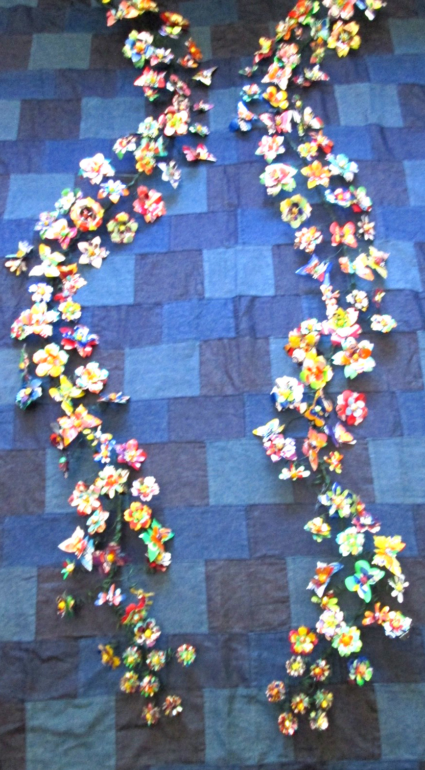 Flower Butterfly Dragonfly Upcycled Aluminium Garlands (x2 60″) Weddings Decor