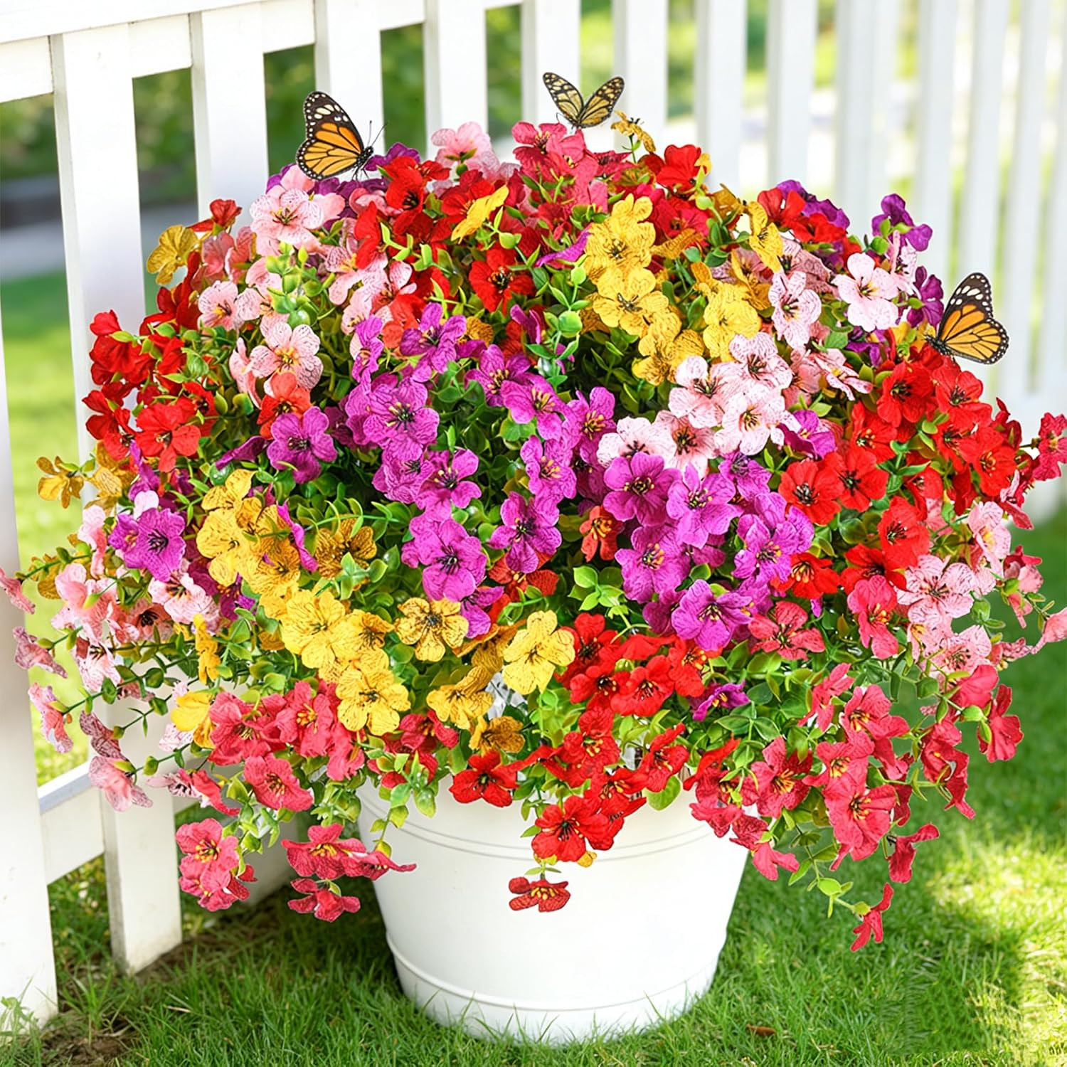 30 Bundles UV Resistant Faux Flowers for Outdoor Spring/Summer Decor
