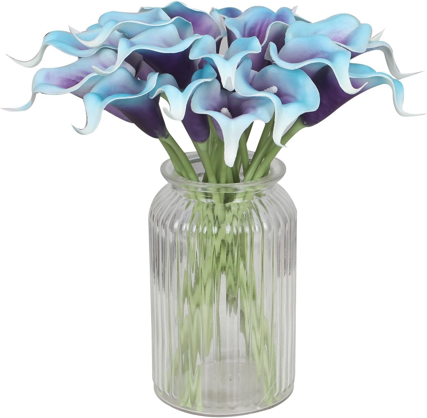 20pcs Artificial Calla Lily Flowers for Weddings and Parties in Purple Blue