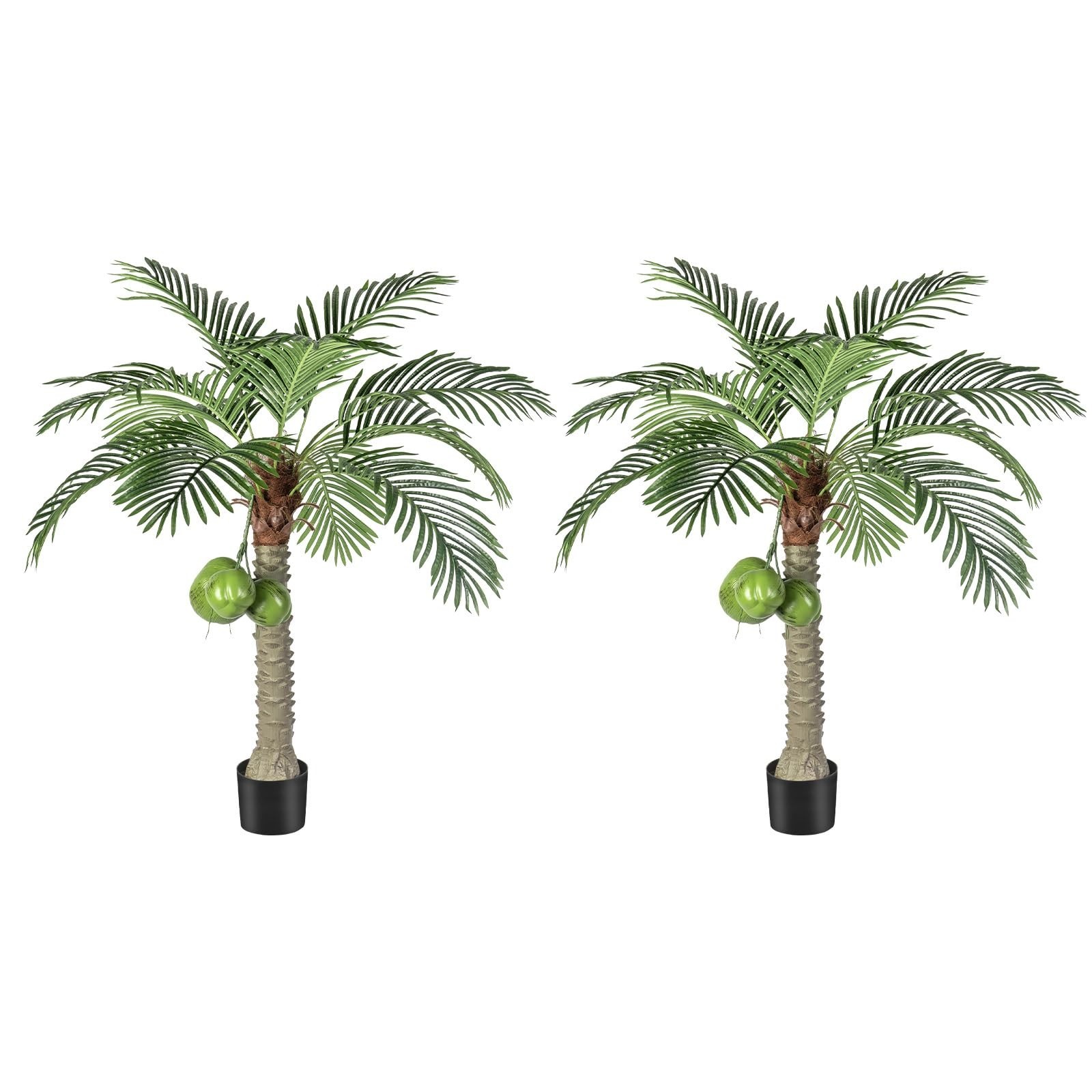 Large 5FT Artificial Phoenix Palm Tree – Faux Coconut Silk Tropical Plant for In