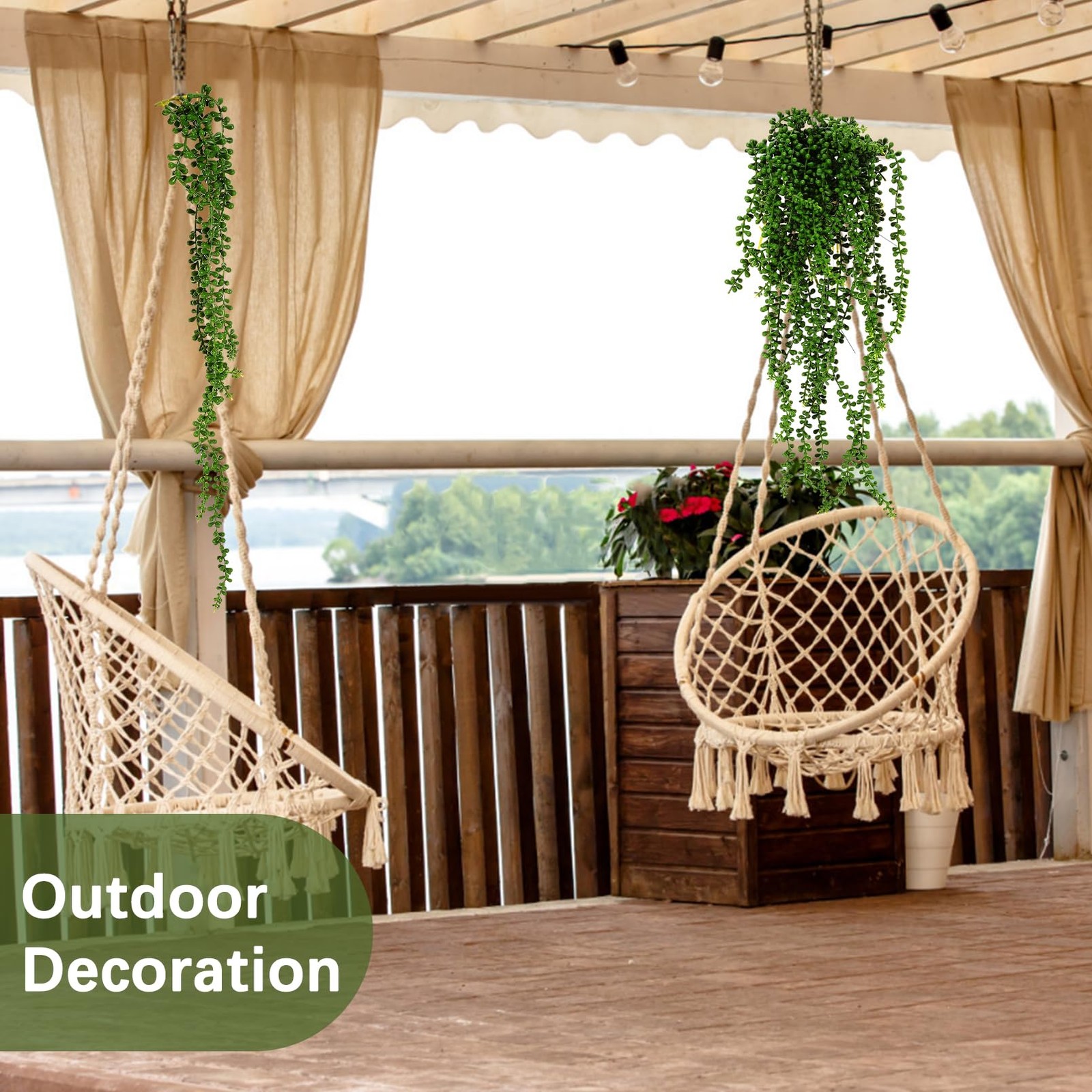 6 Pcs String of Pearls Plant Artificial Hanging Succulents Plants,Fake String…