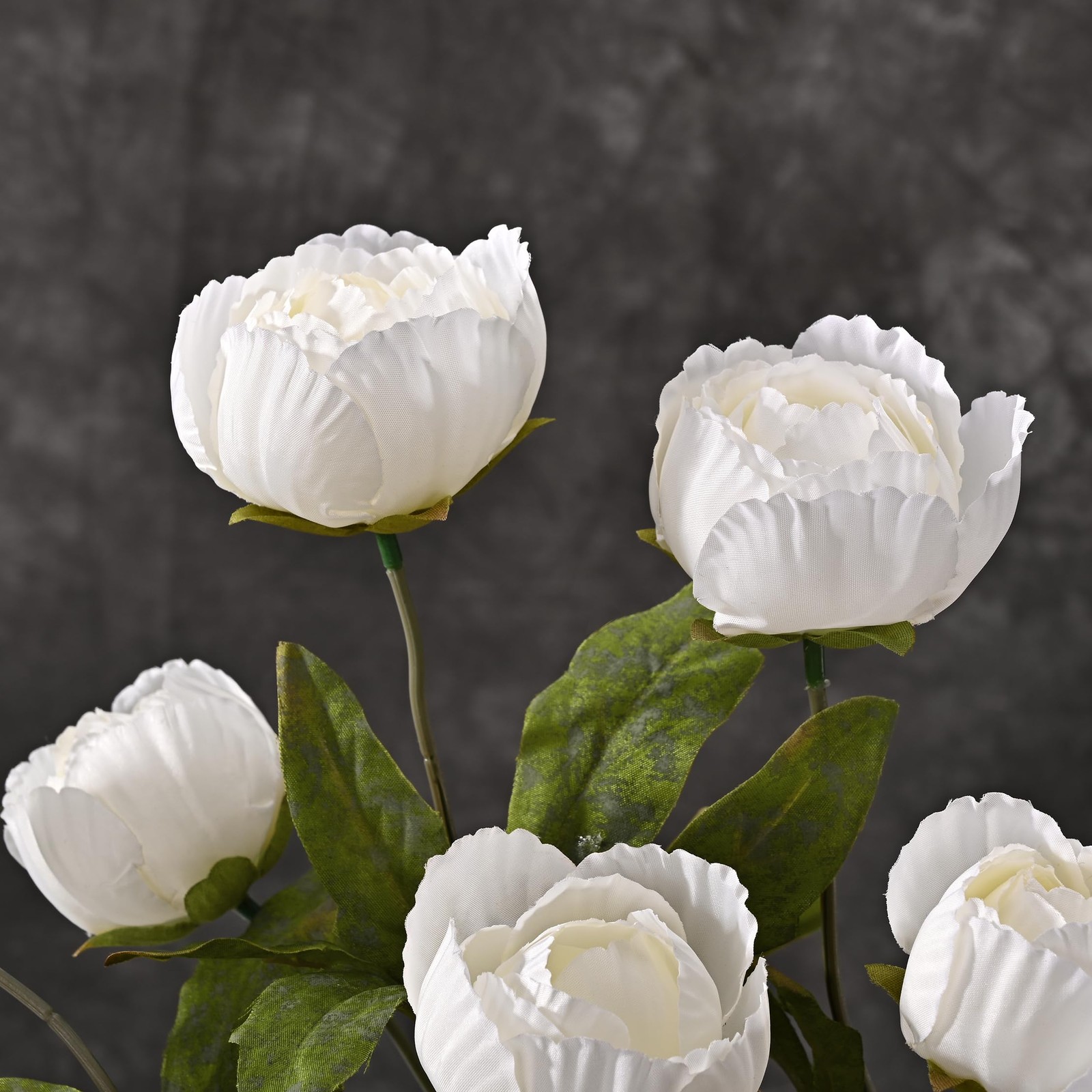Waipfaru 6 Pcs Faux Peonies Artificial Flowers for Vase, 27″ Fake Silk Peonie…