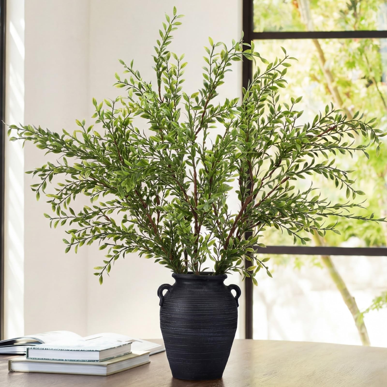 43″ Artificial Eucalyptus Branches for Summer Home Decor, Tall Faux Greenery …