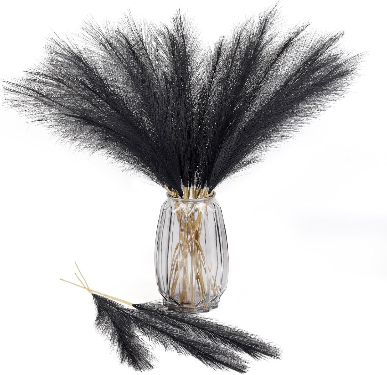 30Pcs Pampas Grass Decor,21″ Artificial Pompous Grass Bulk,Small Vase Filler Pom