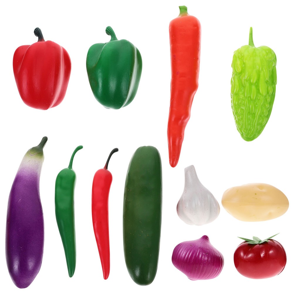 12Pcs Reusable Foam Vegetable Simulation Models Assorted Colors for Decor