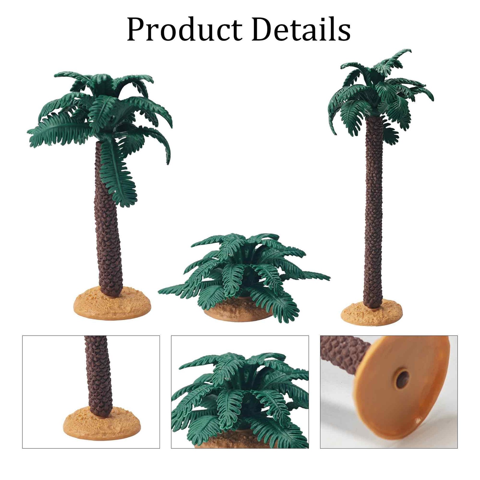 3Pcs Mini Palm Tree Decor, Artificial Miniature Coconut Trees for DIY Crafts,…