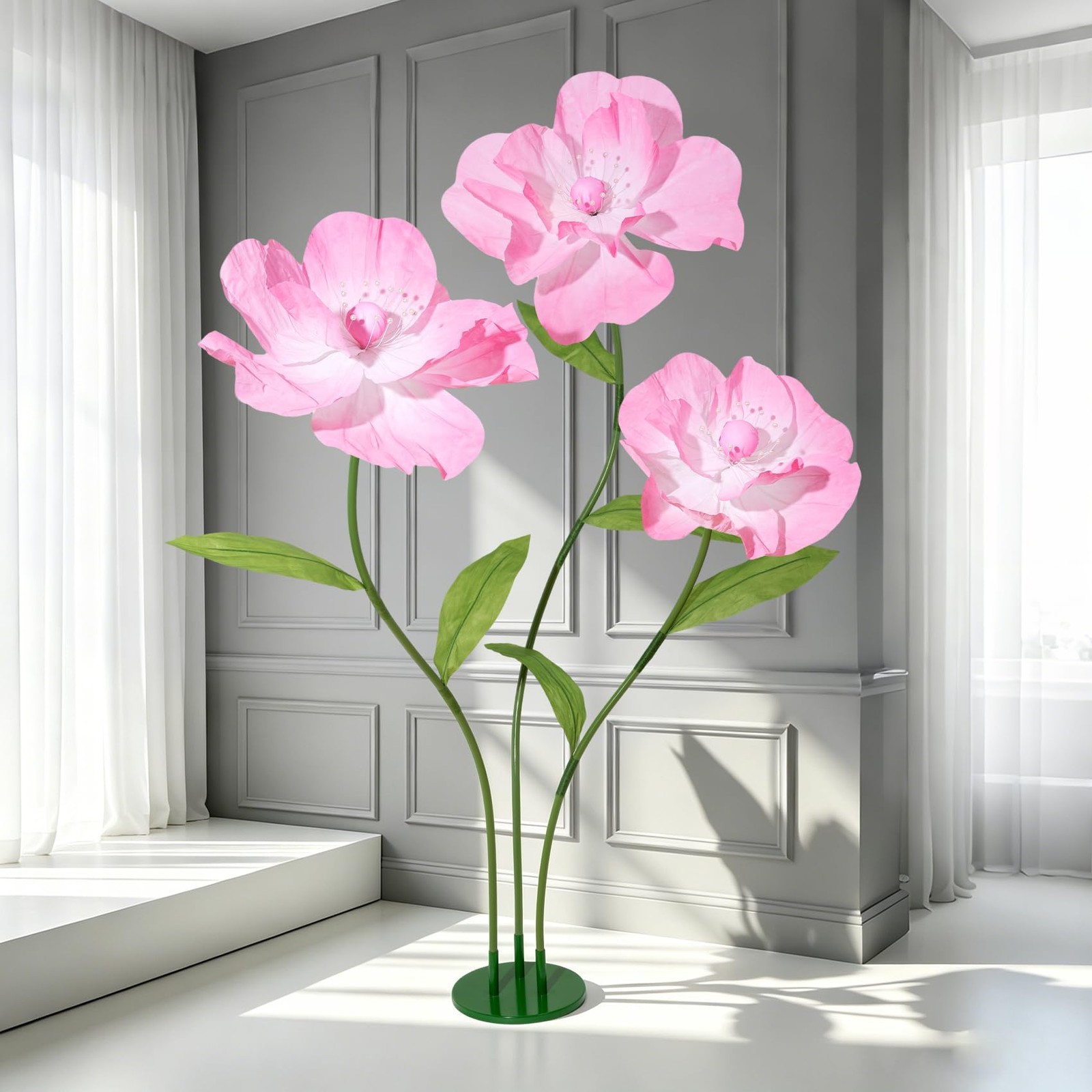 Giant Flowers for Wall Decor 69″ Large Flowers for Party, Wedding, Living Roo…