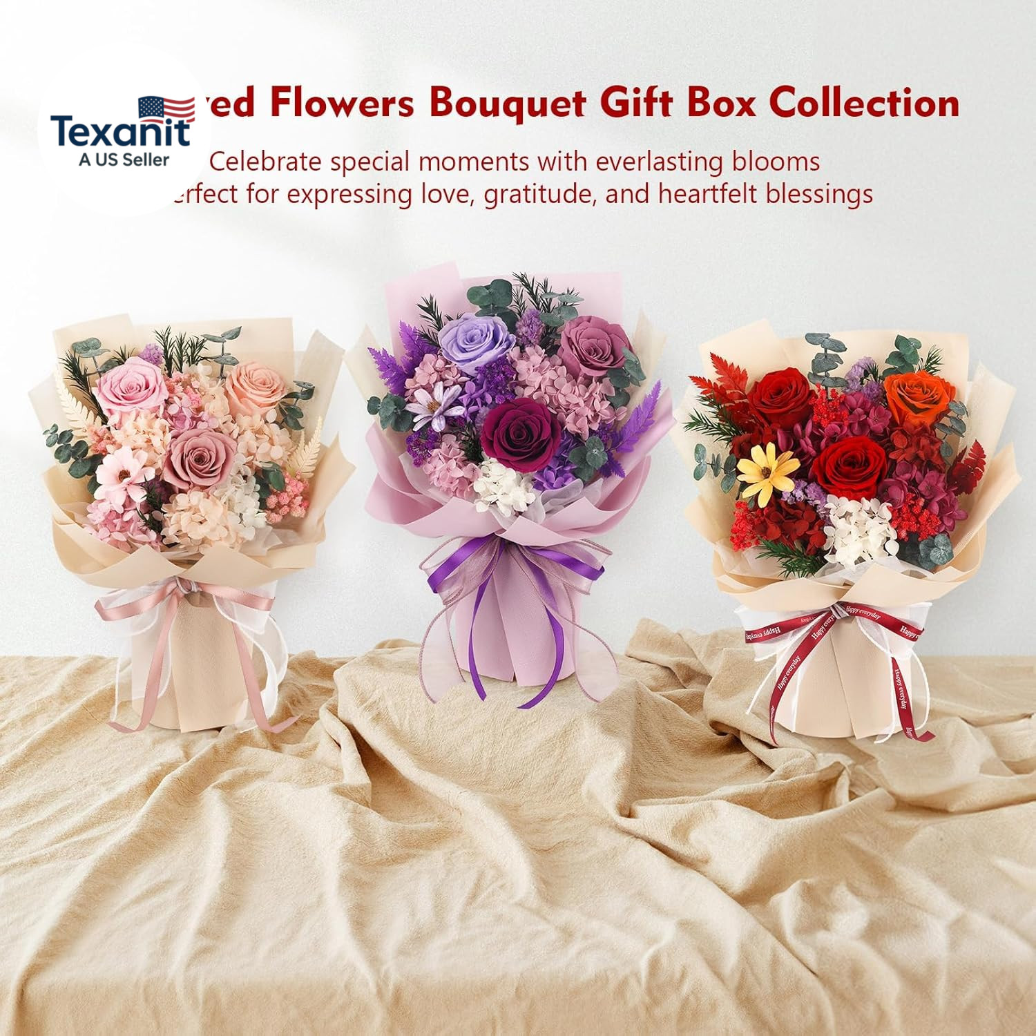Flowers for Delivery Prime Preserved Flowers Bouquet That Last 3-5 Years Real Fo