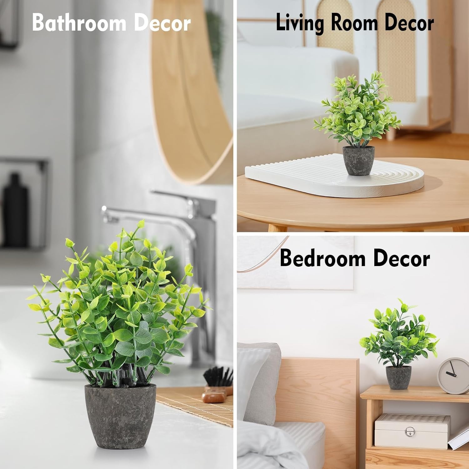 4 Pack Small Fake Plants Eucalyptus Rosemary Succulents Plants Artificial in …