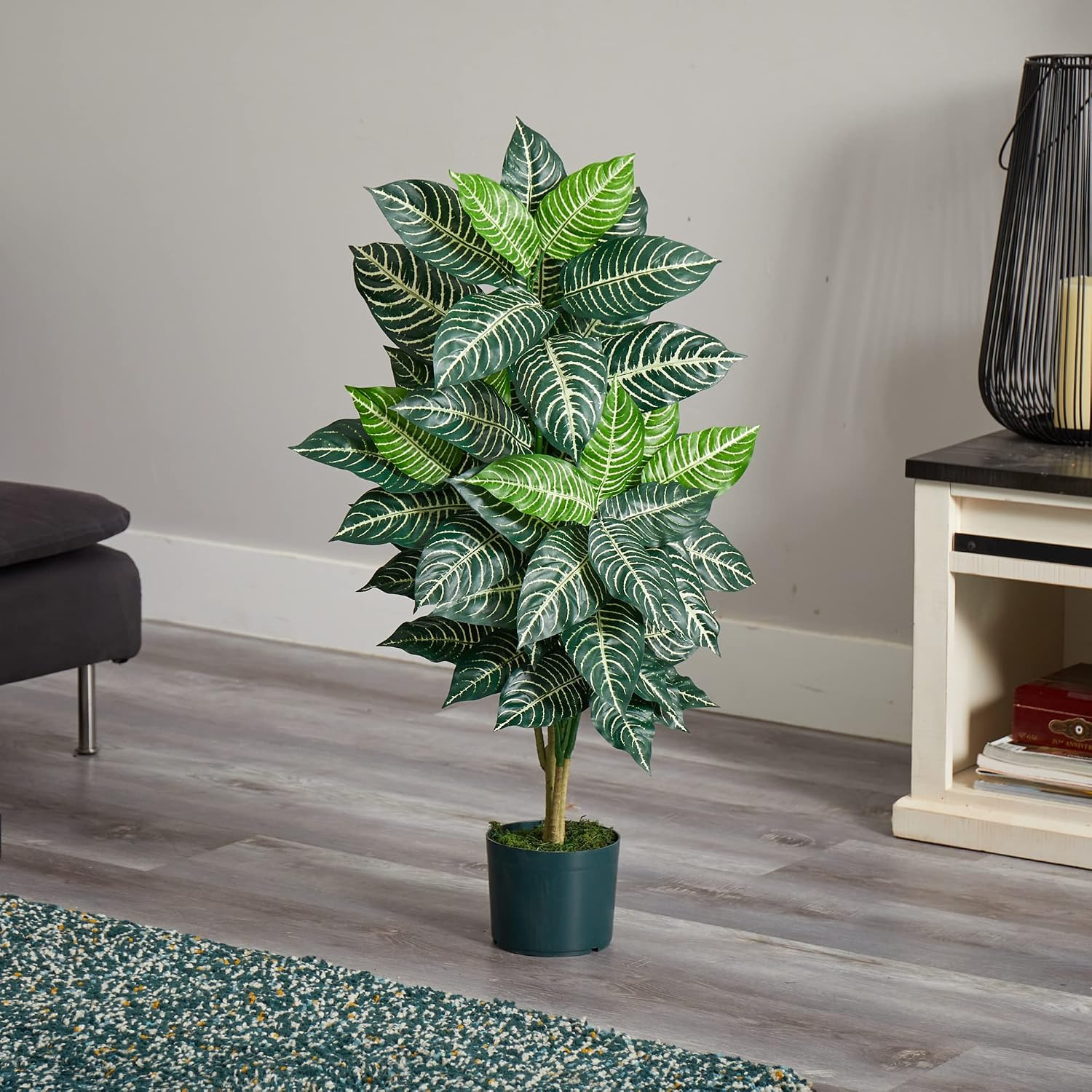 Lifelike 3Ft Zebra Silk Plant – Perfect for Home or Office Decor