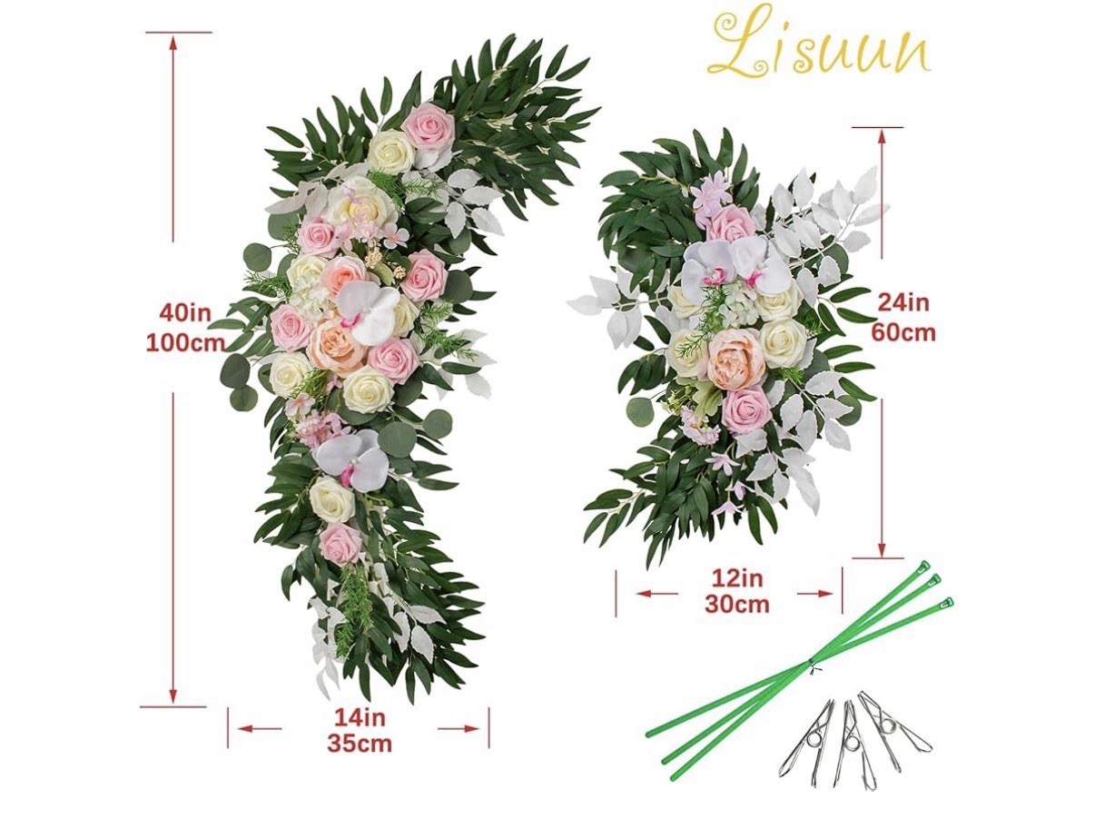 Lisuun Wedding Arch Flowers, Artificial Flowers for Decoration, Large Flower