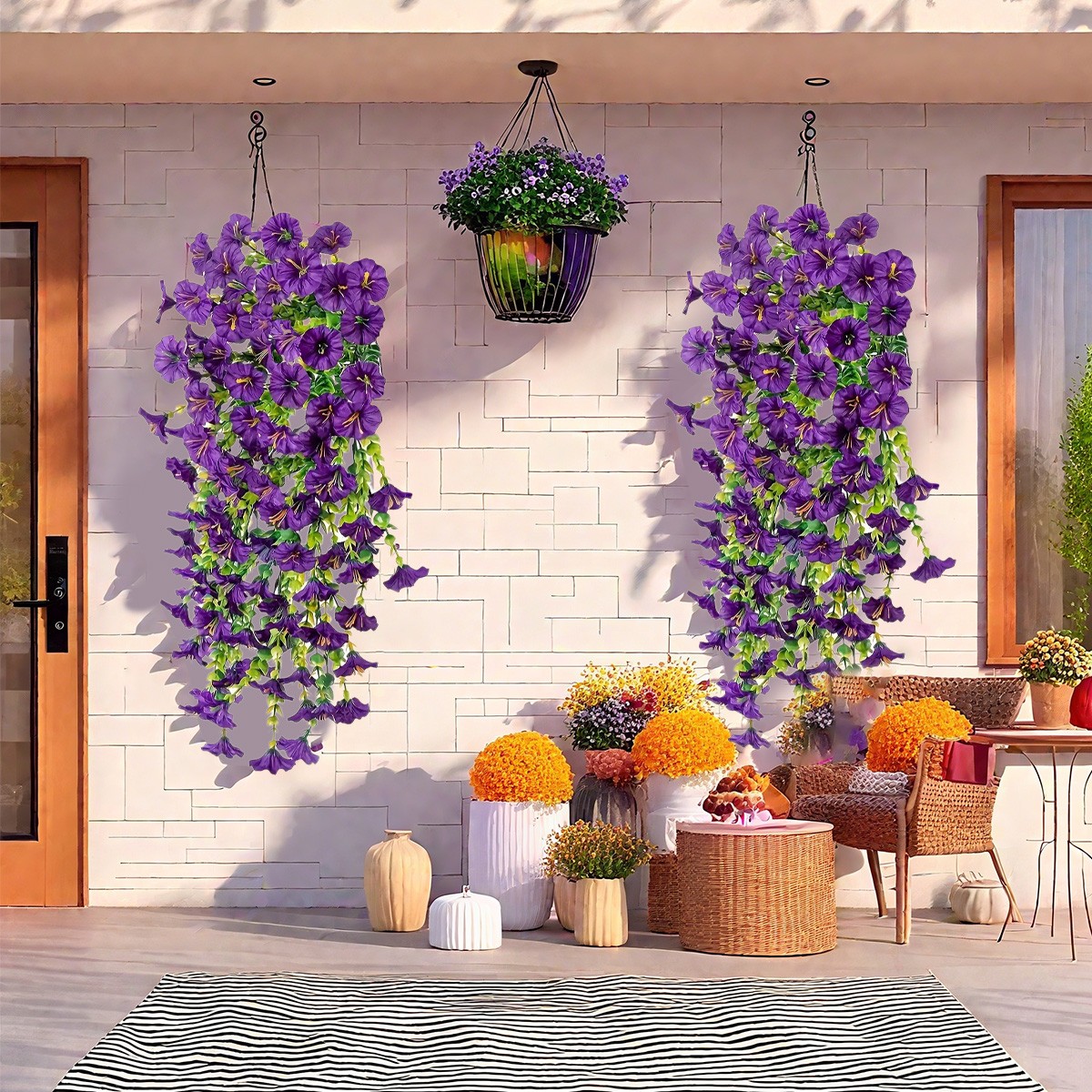 4x Artificial Fake Hanging Flower Vine Plant Wedding Garden Indoor Outdoor Decor