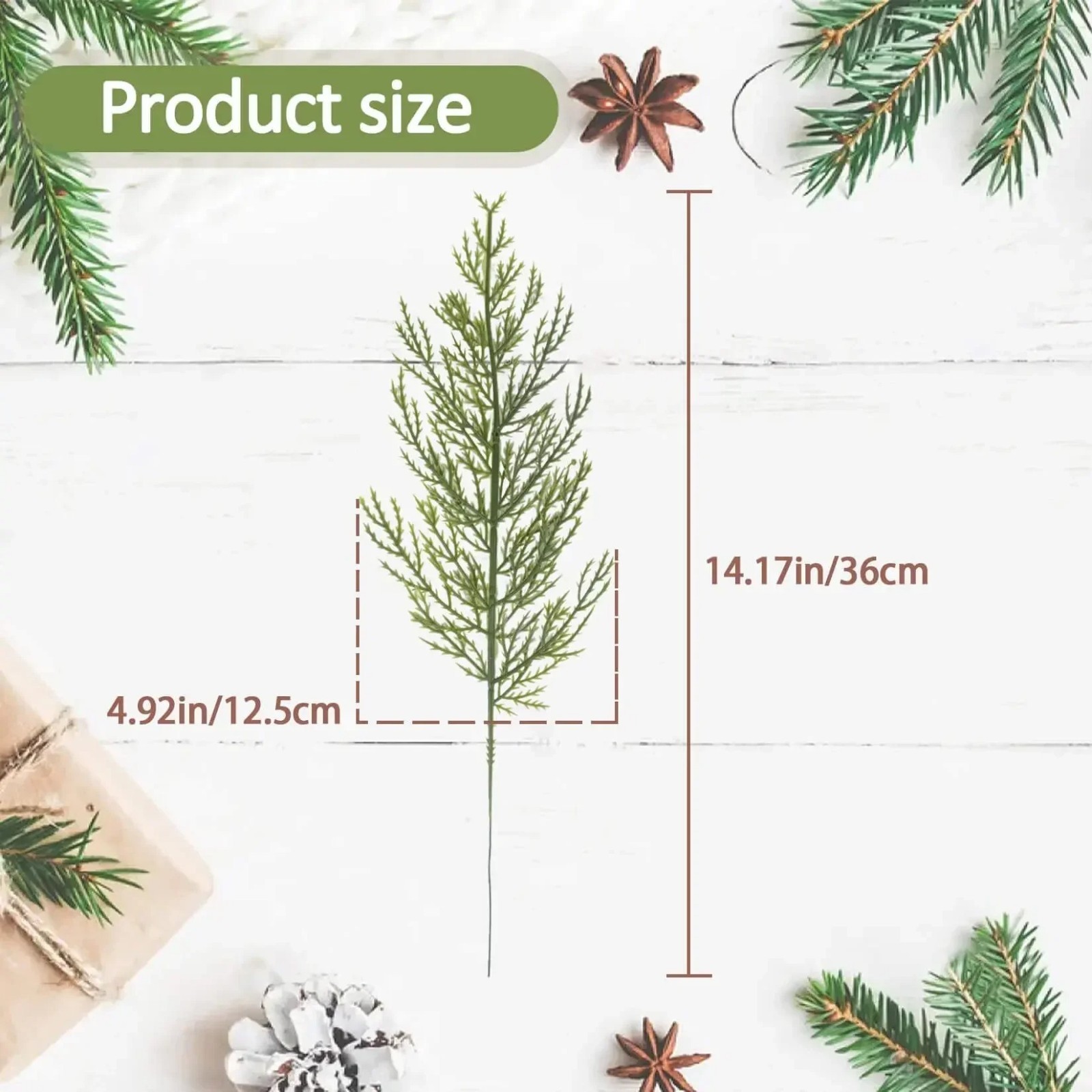 24pc Artificial Plants Pine Branches Evergreen Pines Leaves Sprigs Christmas