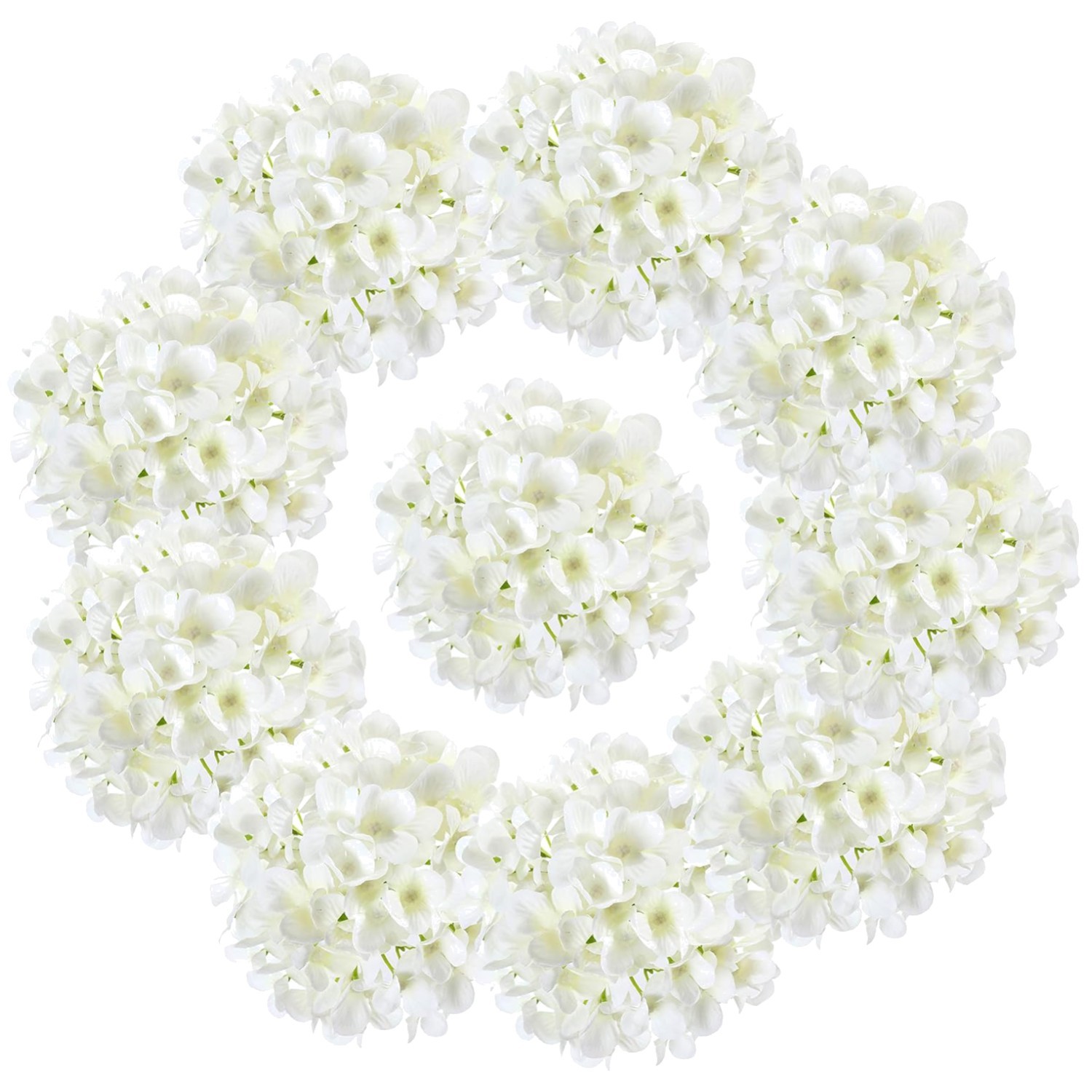 Off White Silk Hydrangea Heads – 10 Pcs Wedding Party Decor