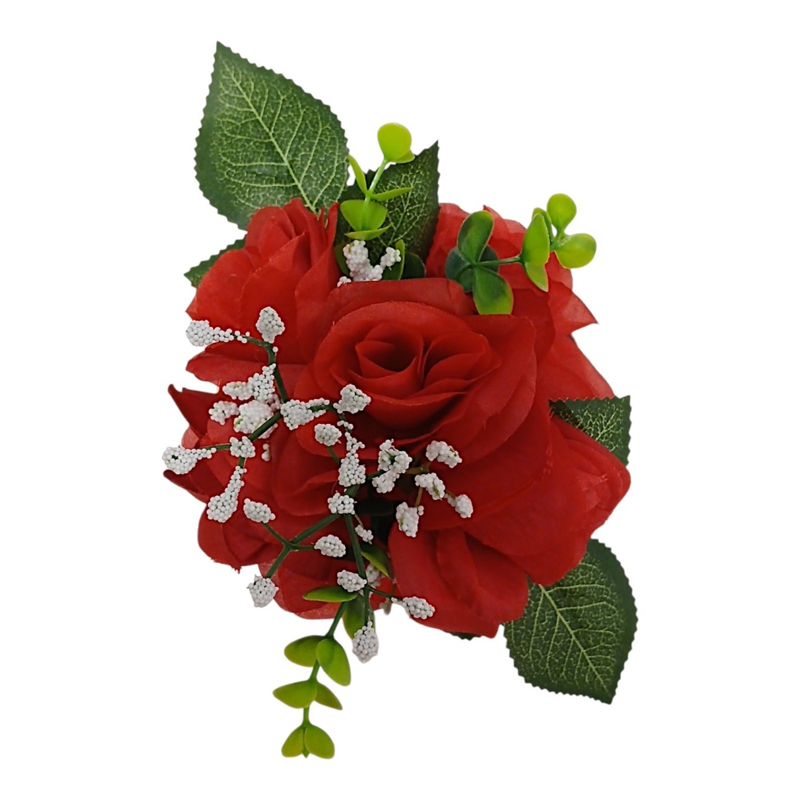 Silk Floral Arrangement Red Roses Leafy Tea Party Cup POP-IN Love Romantic Gift