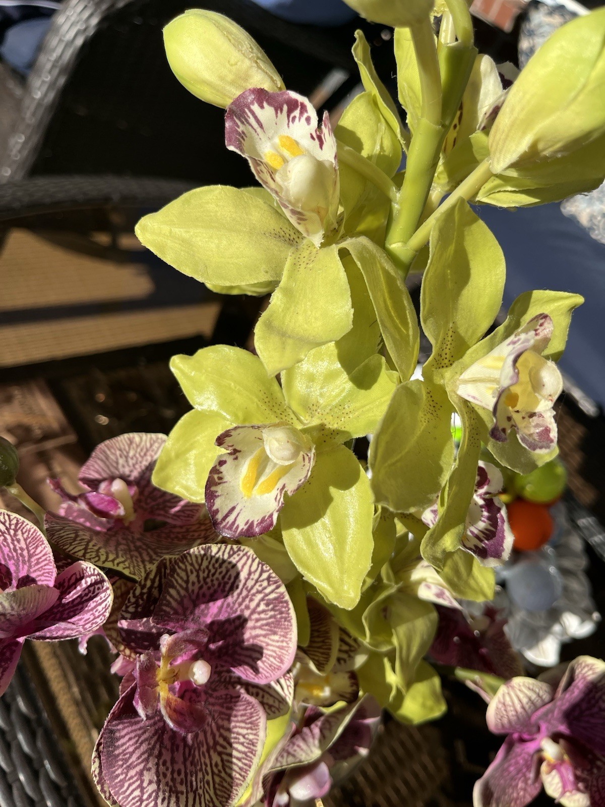 Uttermost – Gorgeous Faux Orchids ***PAIR 18” Tall 12” Tall TWO for Price ONE!