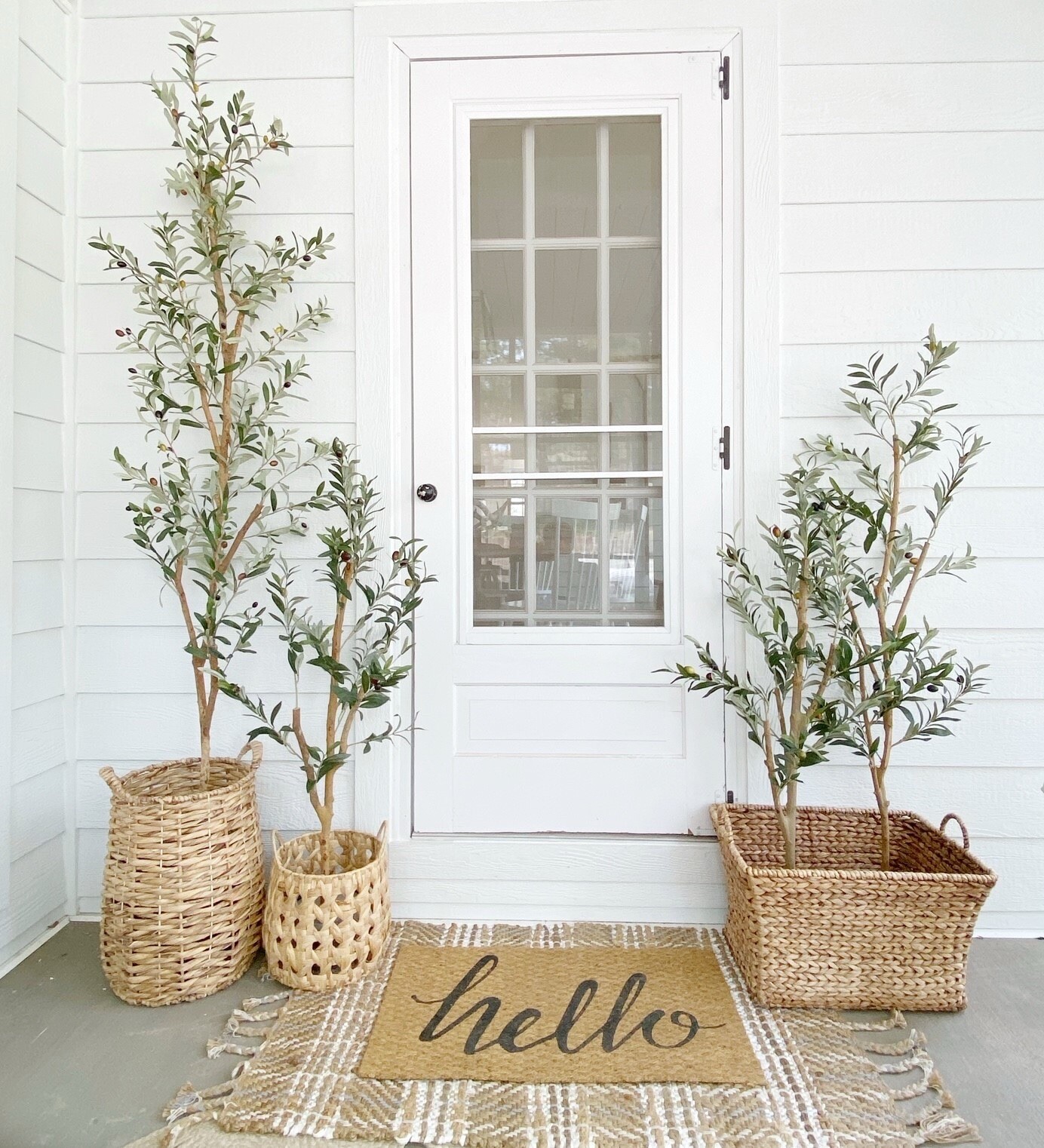 7ft Olive Minimalist Artificial Tree with Natural Trunk Home Decor. Retail $149