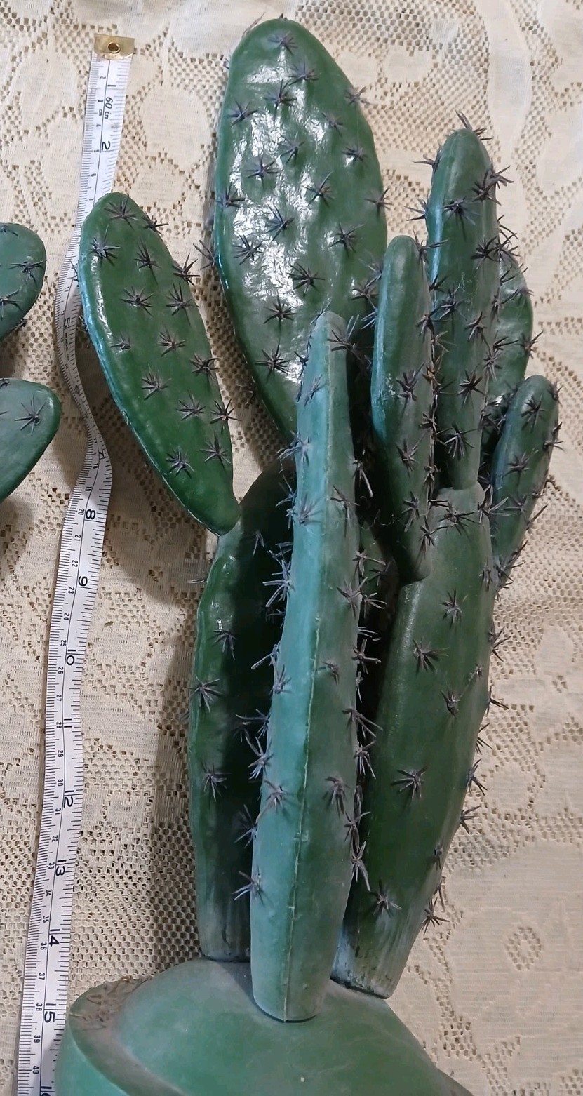 Artificial Cactus Plant 15 Inch Faux Desert Cacti Fake Plastic 70s 80s Vintage