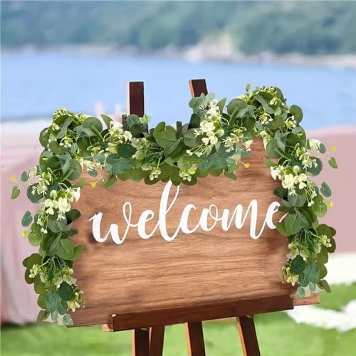 2 Pack Artificial Eucalyptus Garland 5.9FT Spring Greenery Garland Summer Fall