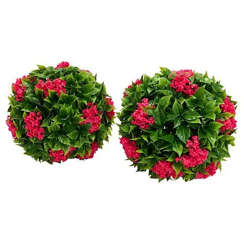 Improvements 13″ Faux Crepe Myrtle Spheres – Set of 2