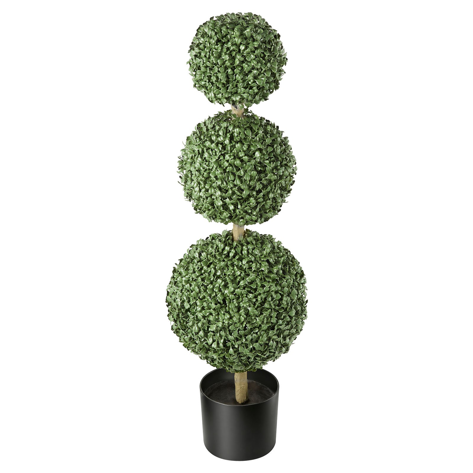 Uimoso Artificial Boxwood Triple Ball 3 Ft Set of 2 Greenery Decor for Indoor