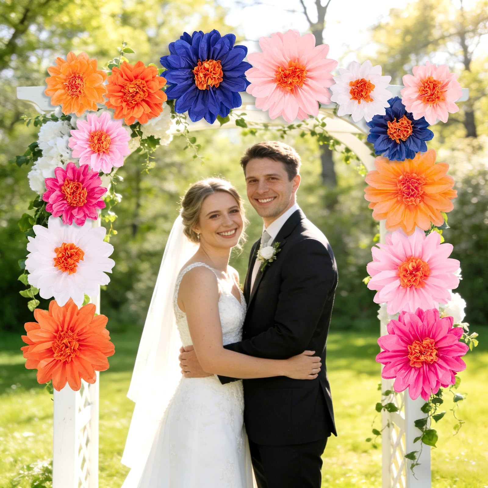 Wildflower Flowers, 14 Pcs Flowers Decorations for Wall, 8 in, 14 Inch Tissue…