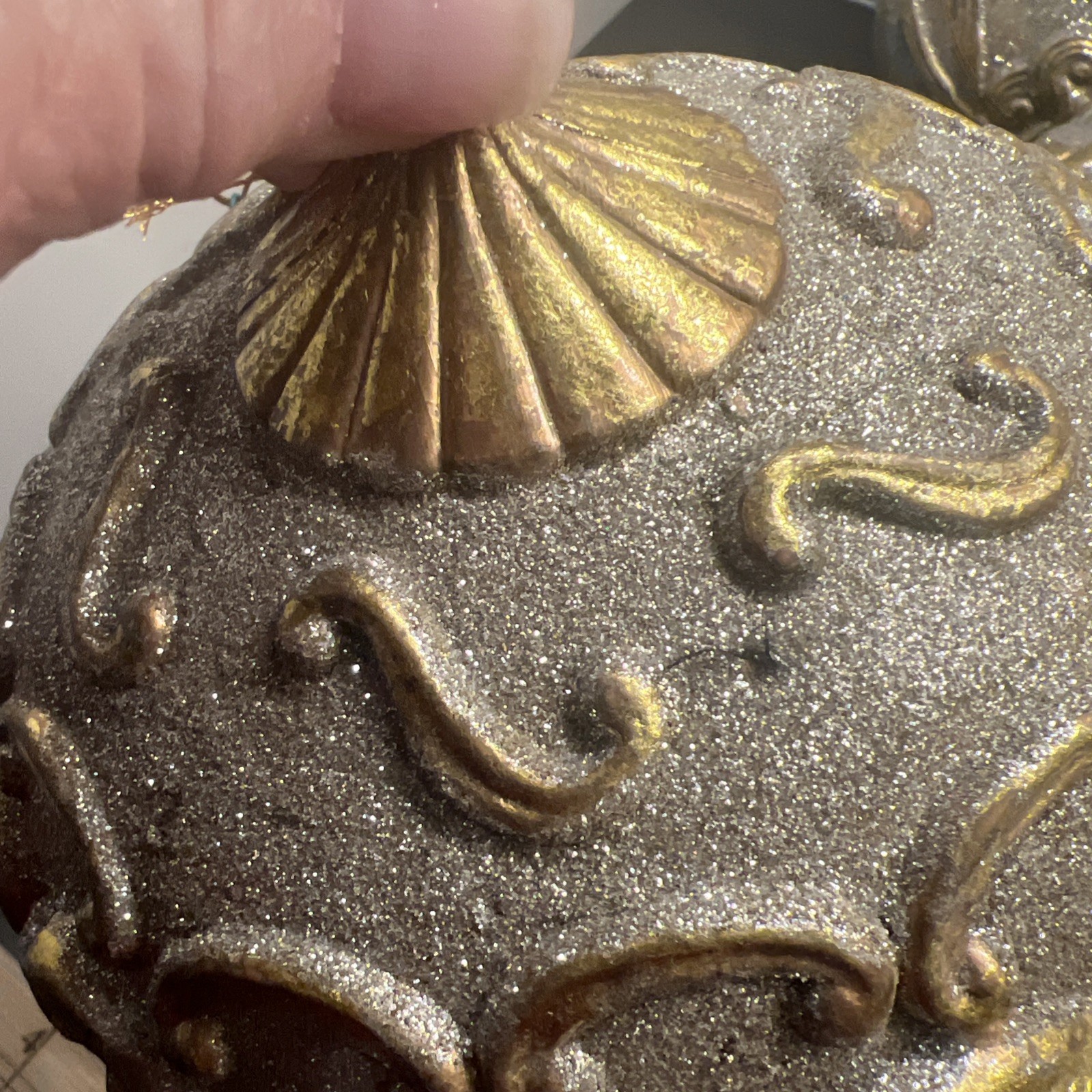 6 Extra Large/Large Gold Silver Glitter Ball Ornamental Decor