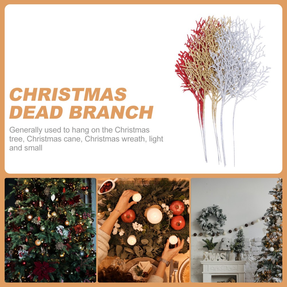 12Pcs Reusable Artificial Deadwood Branches for Xmas Decoration Assorted Color