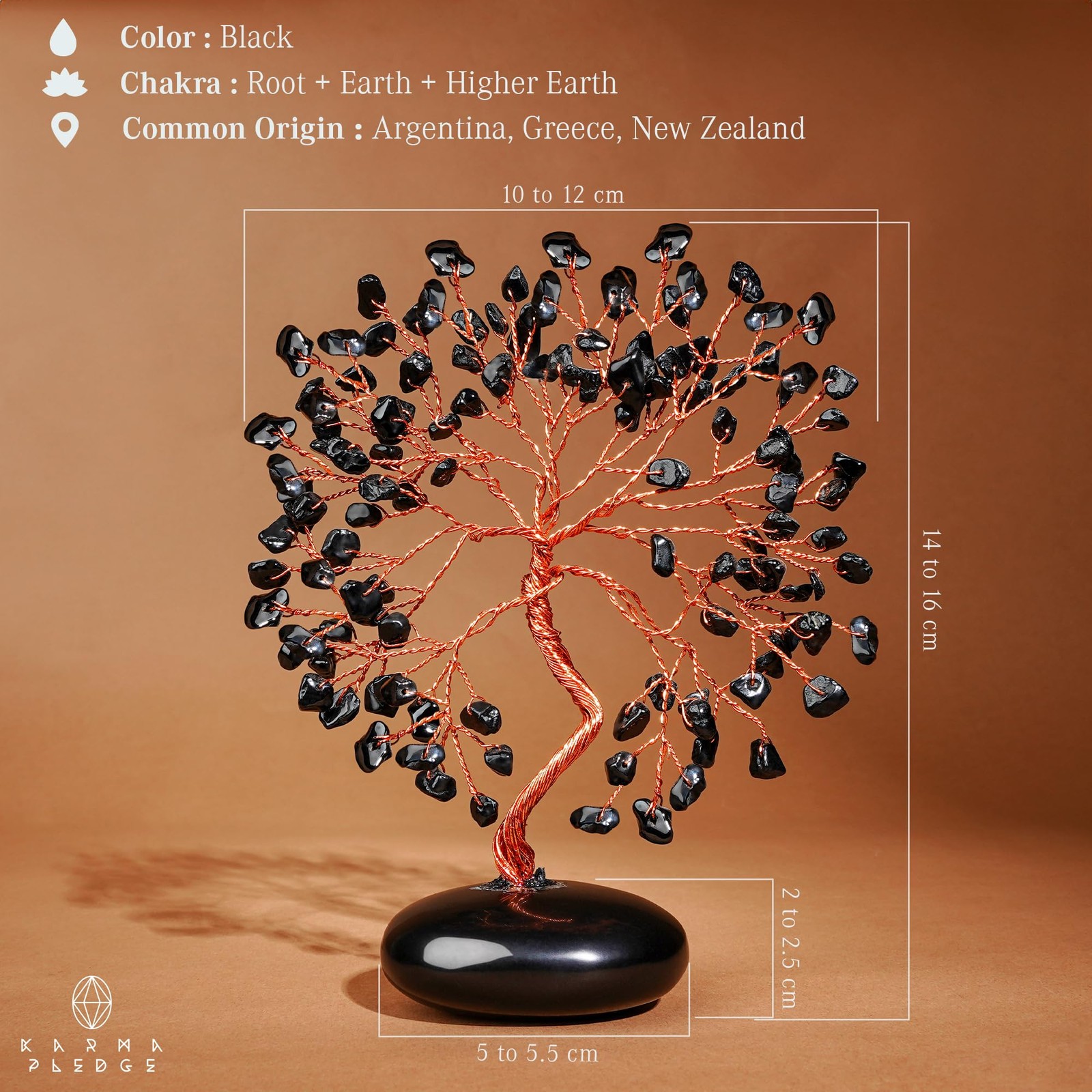 Black Obsidian Crystal Tree of Life Gifts for Women, Home and Office Desk Dec…