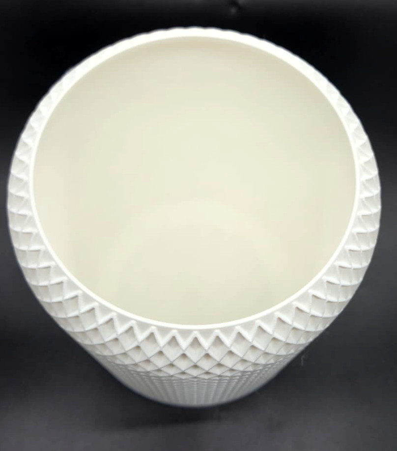 Premium 3D Printed Apple HomePod Style Planter | Modern Geometric Diamond Patter