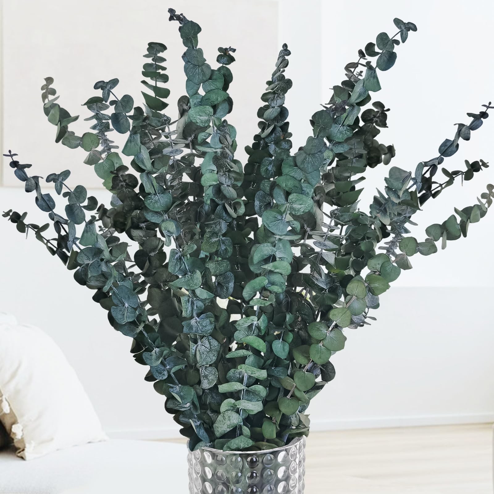 21 Pcs Real Dried Eucalyptus Stems, 17″ Preserved Natural Eucalyptus Plants f…