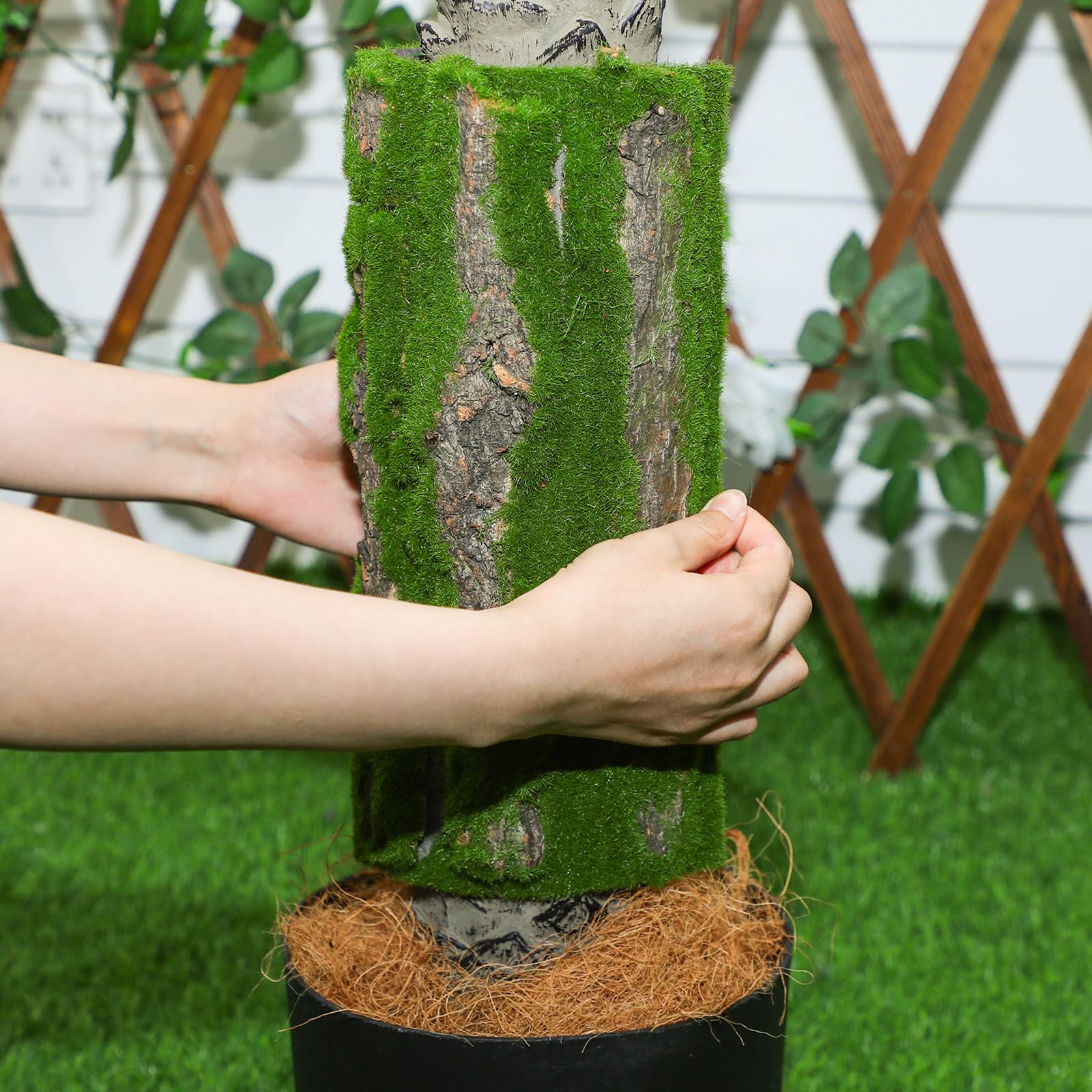 Artificial Moss Bark 11.8 x 11.8 inches Tree Plants Bark DIY for Tree Collar …