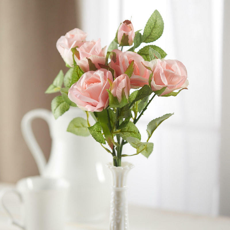 Factory Direct Craft Pink Artificial Rose Spray