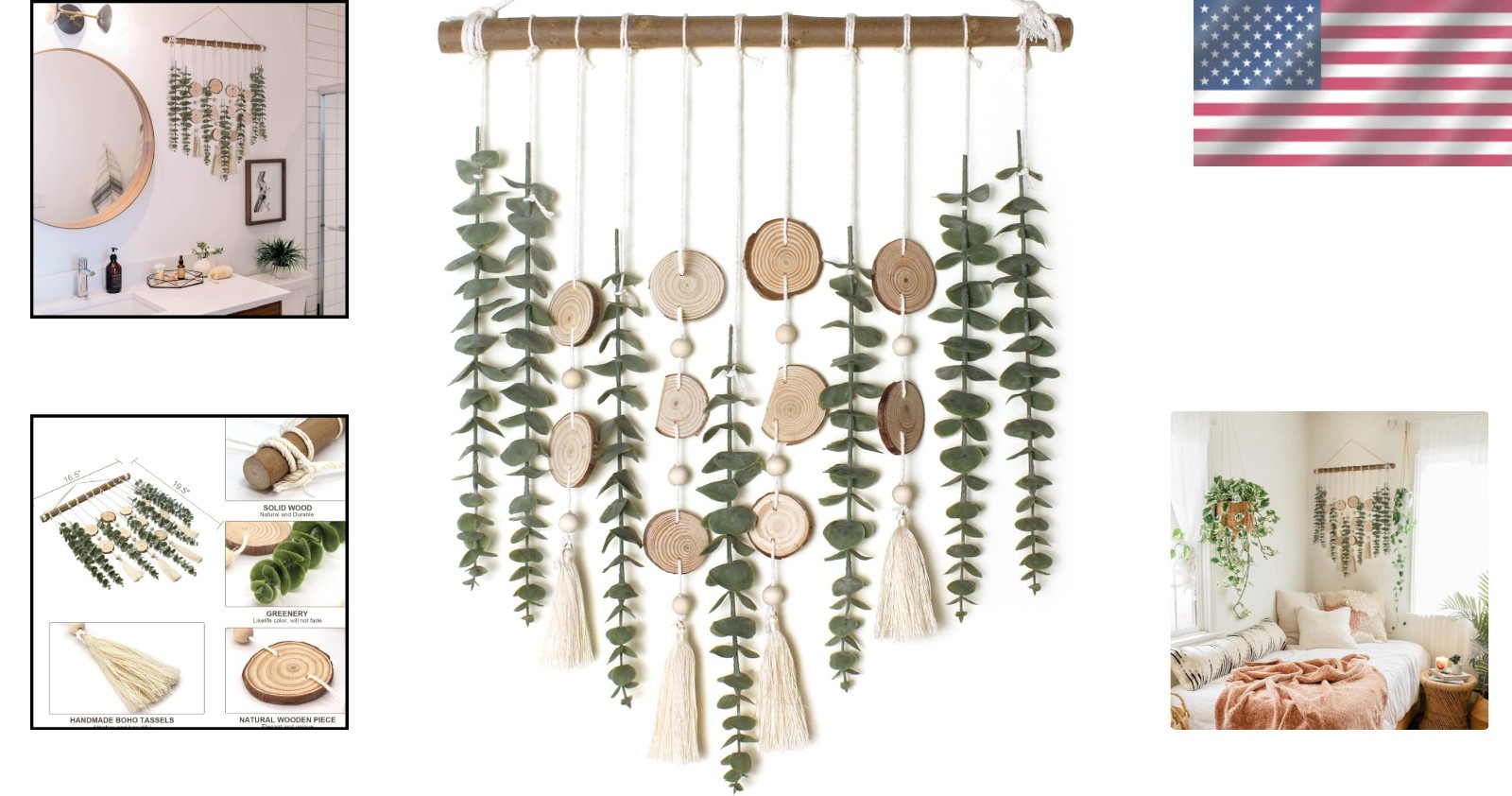 Unique Handmade Eucalyptus Wall Hanging – Rustic 16.5-Inch Decor for Every Room