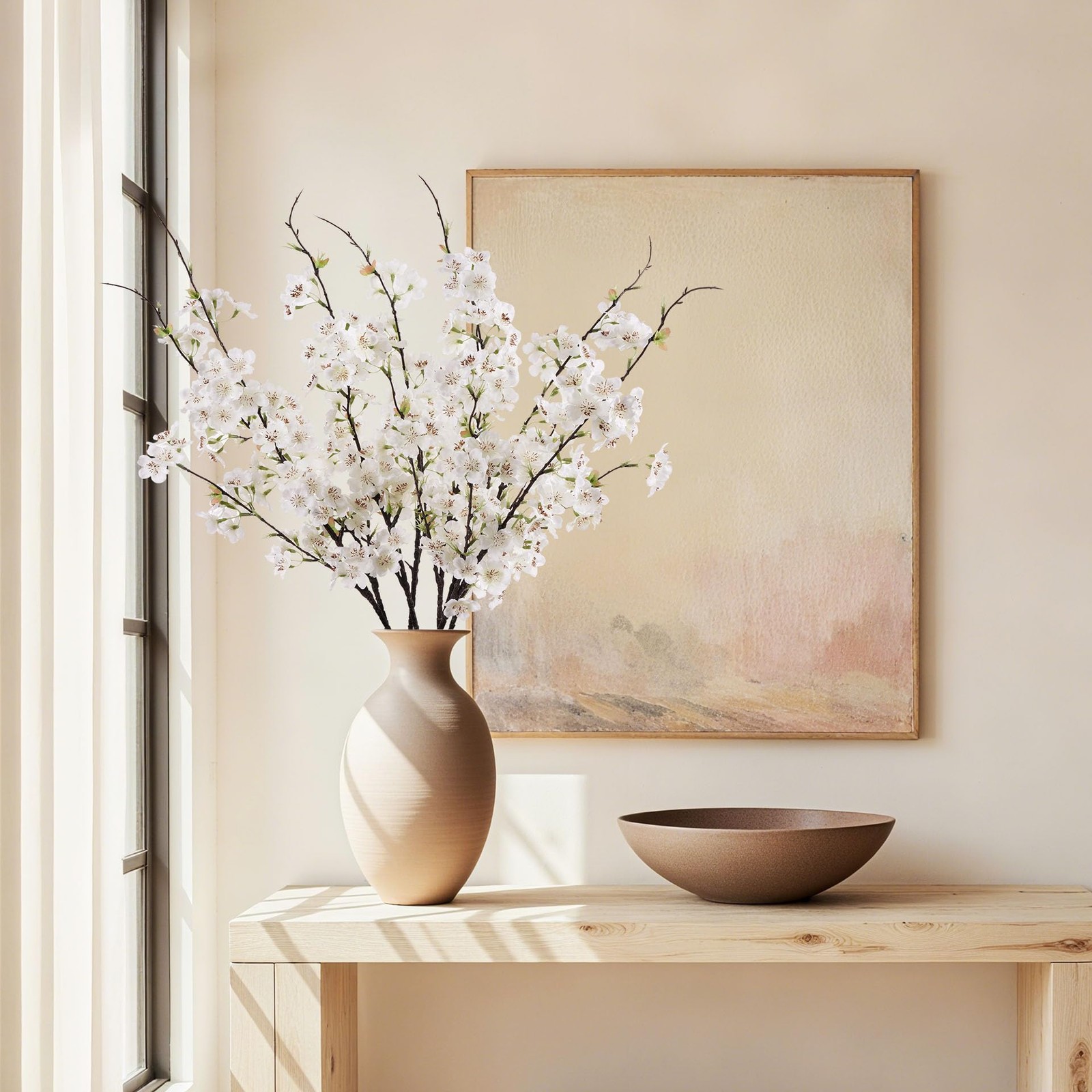 ENALGRE Artificial Cherry Blossom Branches 27.6In Silk Cherry Blossom Branche…